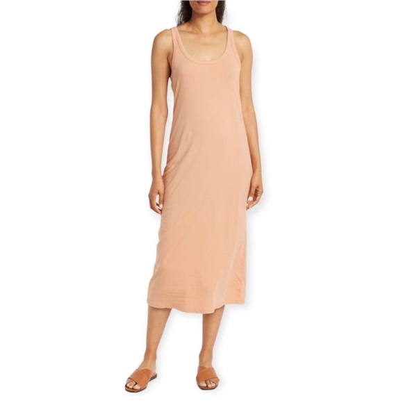 James Perse Dresses & Skirts - James Perse Tank Dress U-Neck Peach Size Medium 2